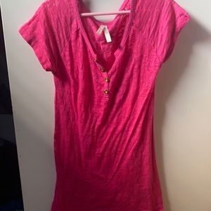 Pink Shirt with See Through Like Design